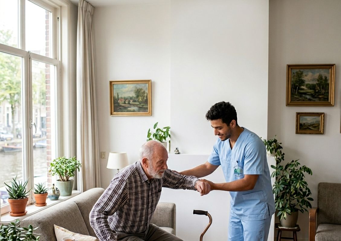 Niya Care zorgverlener helpt cliënt thuis